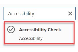 Accessibility check. On-demand accessibility tutorials here.